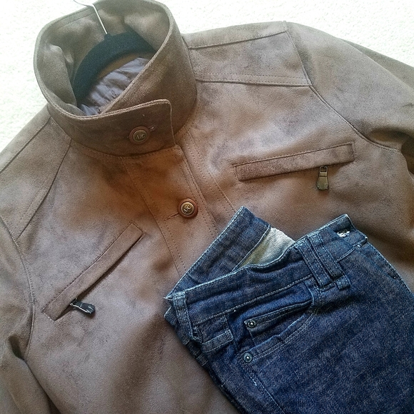 NEW Real Brown Suede Moto Jacket AC Collection